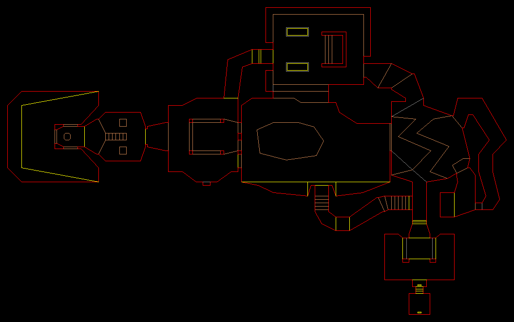 map of the first level in Doom