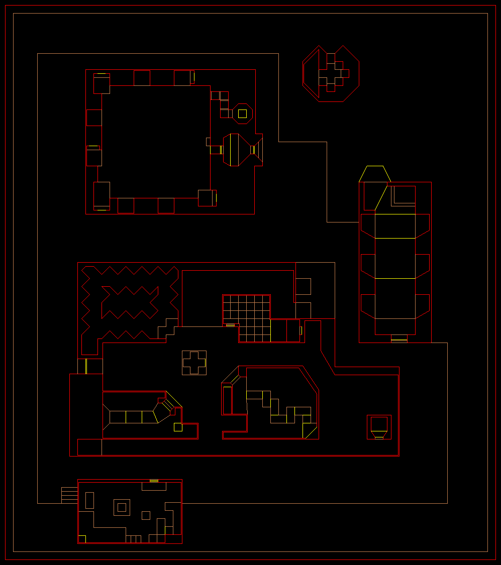 PlayStation Doom level 42, THE FACTORY: Level map