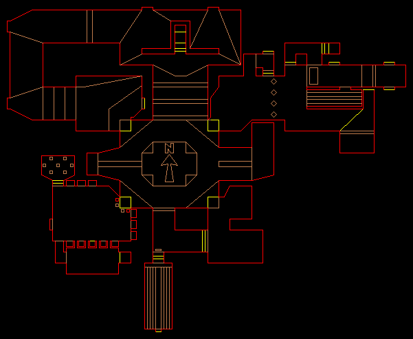PlayStation Doom level 49, THE CATACOMBS: Level map
