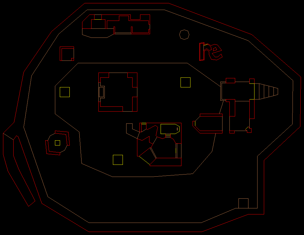 PlayStation Doom level 57, THE MARSHES: Level map