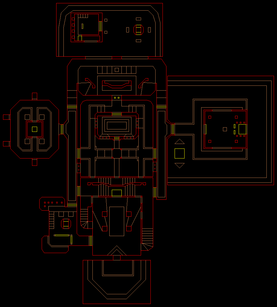 PlayStation Final Doom level 1, ATTACK: Level map